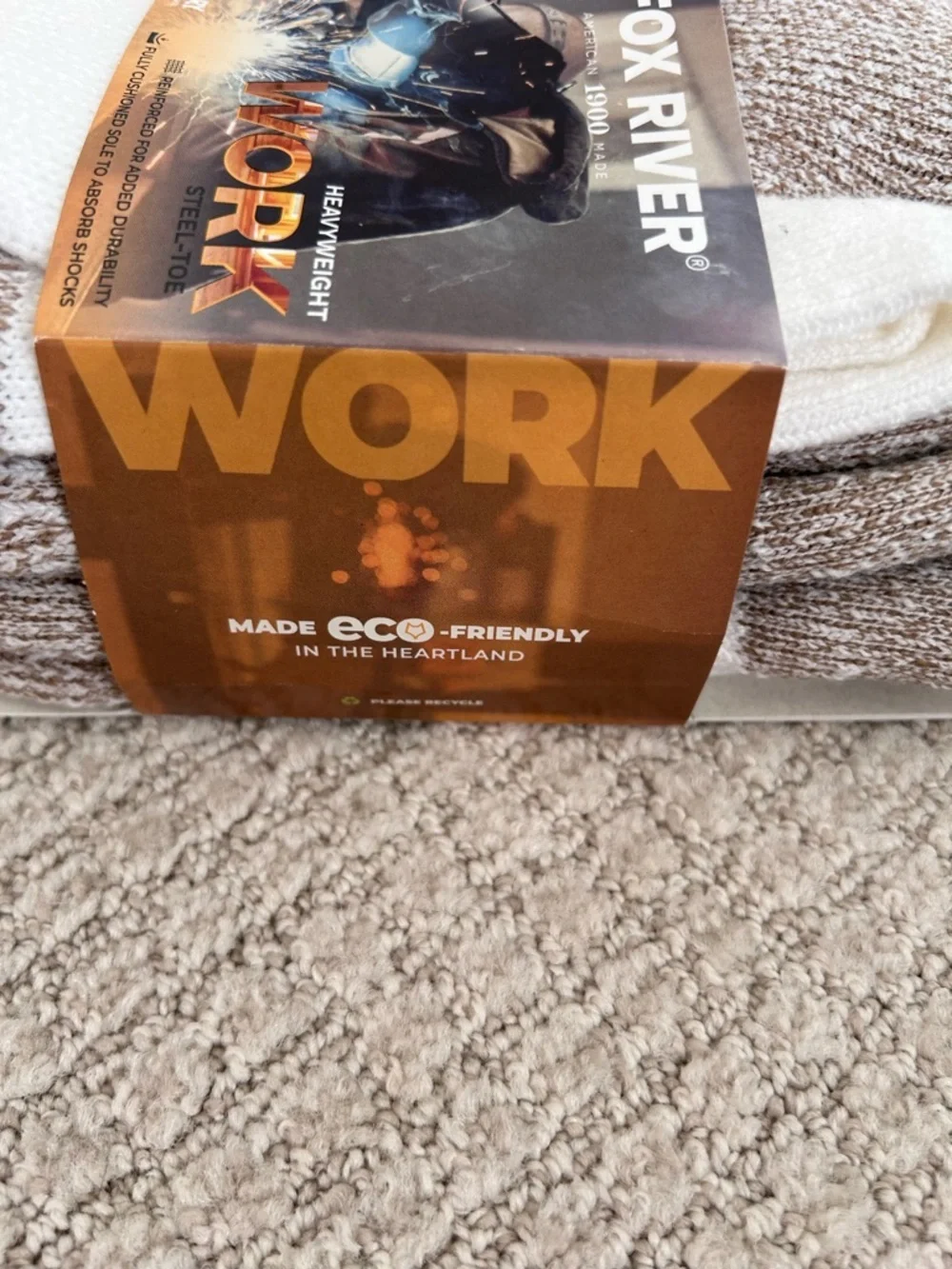 Fox River 6504 Socks Fox River Steel Toe Work Socks 2 pairs Made In USA White